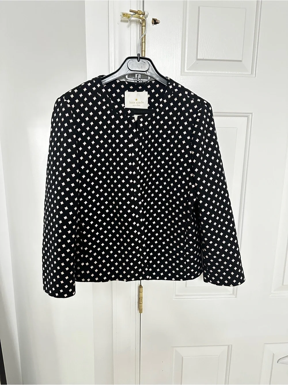 kate spade Black and White Geometric Print Jacket